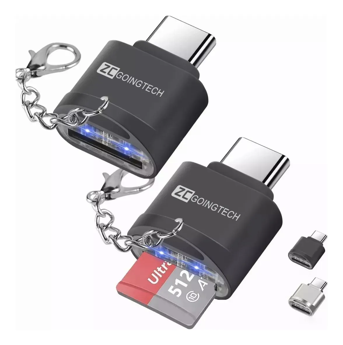2 Adaptadores OTG USB-C con Lector MicroSD