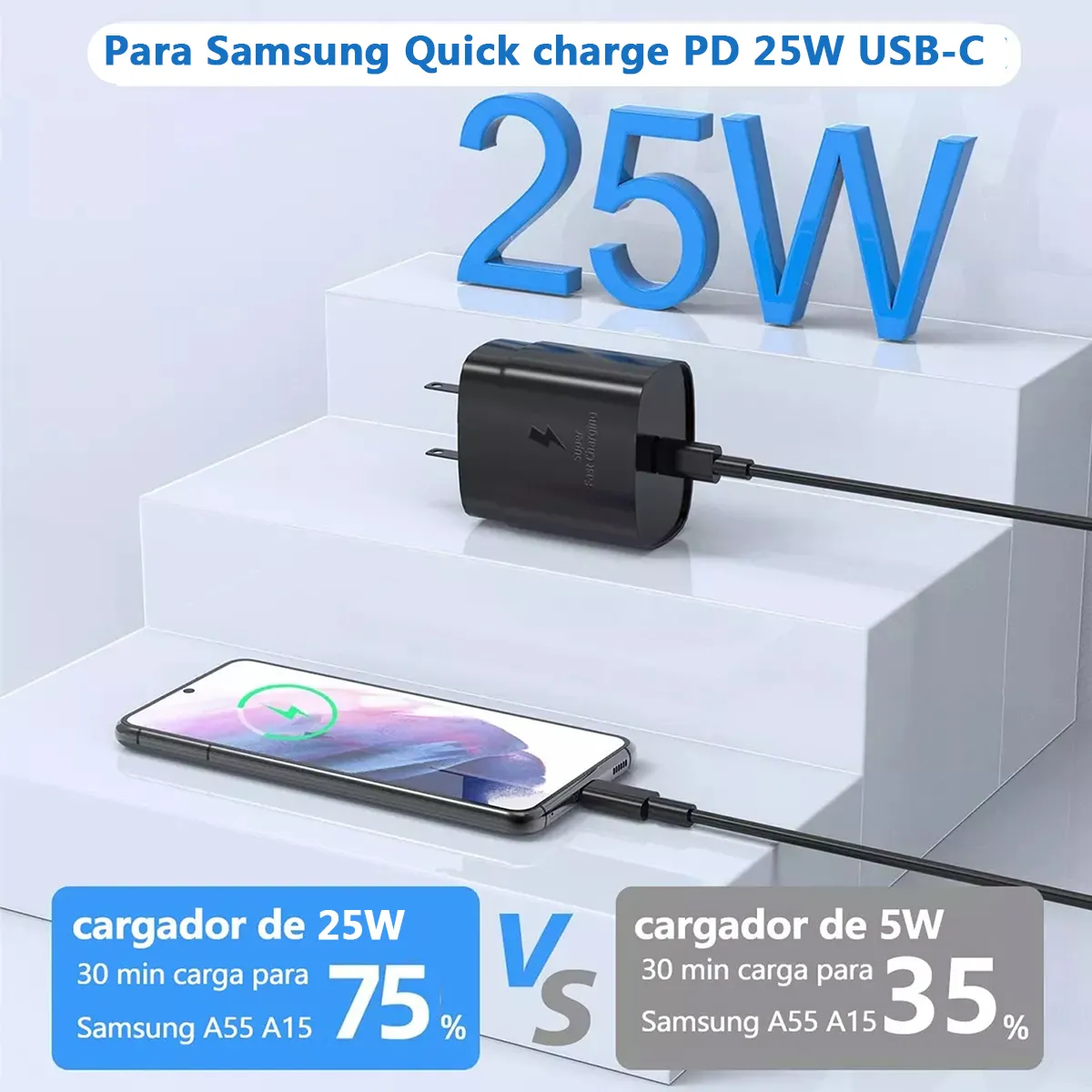 Cargador Rápido Samsung 25W con Cable USB-C: - Image 3